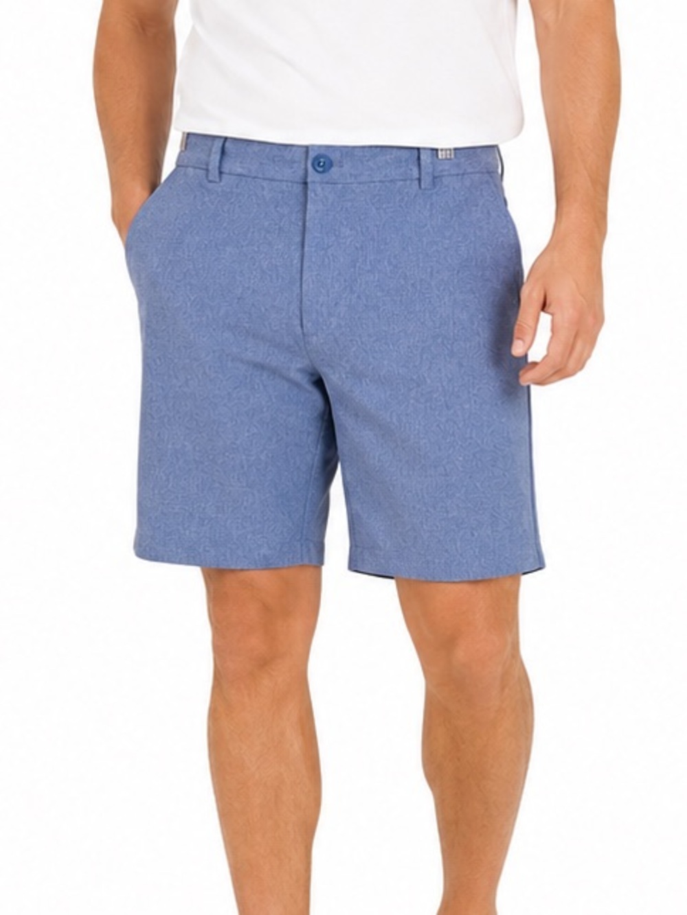 Vineyard Vines Performance Stretch Golf Shorts Blue Heather Flat Front 34